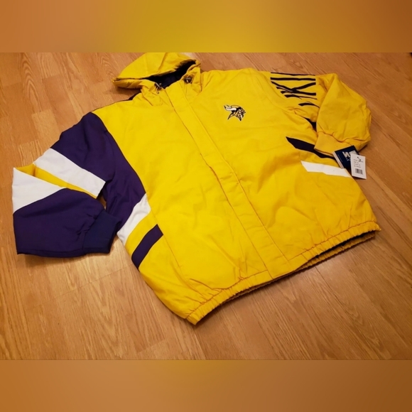 Minnesota Vikings Starter Jacket Vintage 90s Style Mens Size Large New - Picture 3 of 7